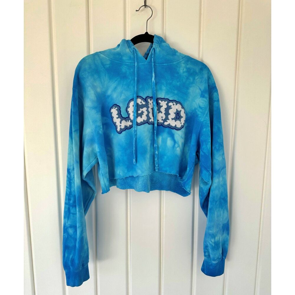 Girls LGND Supply Crop Top Tie-Dye Hoodie Sweatshirt Long Sleeve Size L